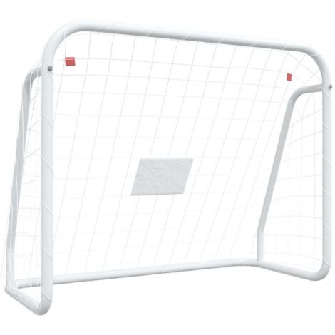 But de football et filet blanc 125x96x60 cm acier et polyester CFW675959