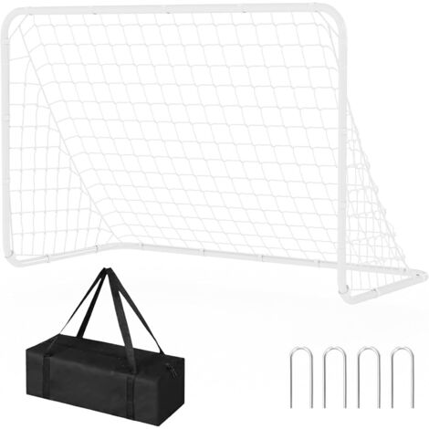 But de football pour enfants 182,8 × 122 cm – Cadre en acier galvanisé avec filet renforcé et piquets de sol