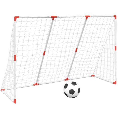 But de football pour enfants avec ballons 2 en 1 blanc CFW836297