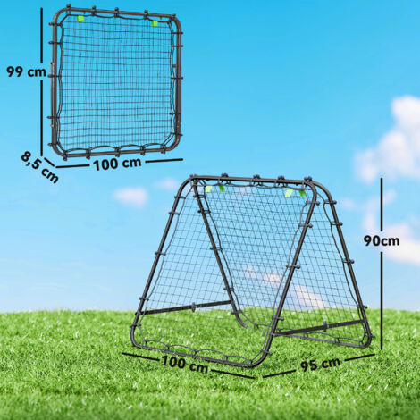 But de football réglable et pliable, structure métallique, 100 x 68-95 cm, noir