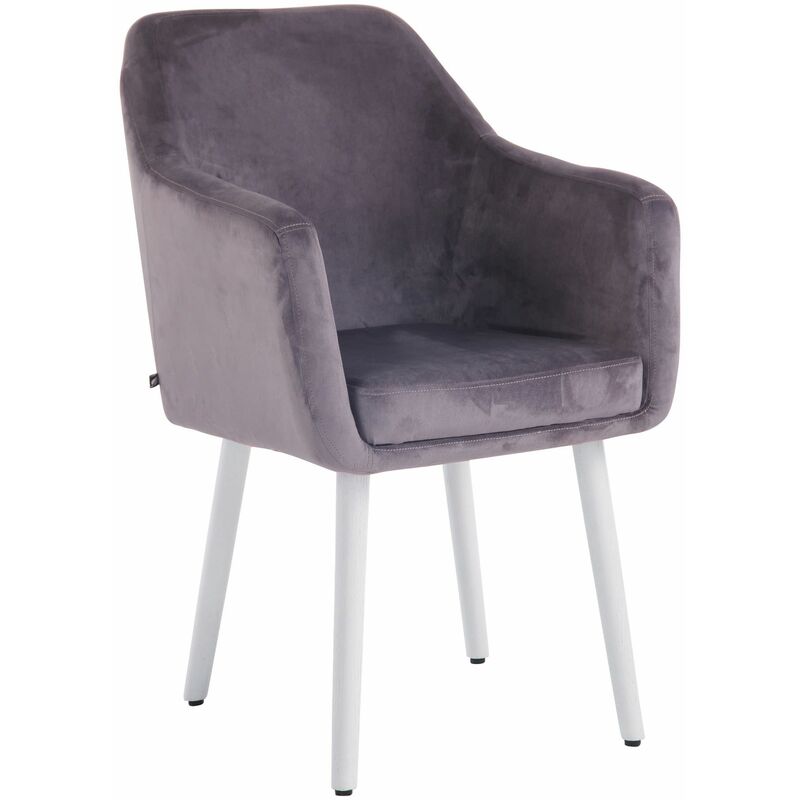 

CLP - Silla De Salón Utrecht En Terciopelo Gris oscuro Blanco (roble)