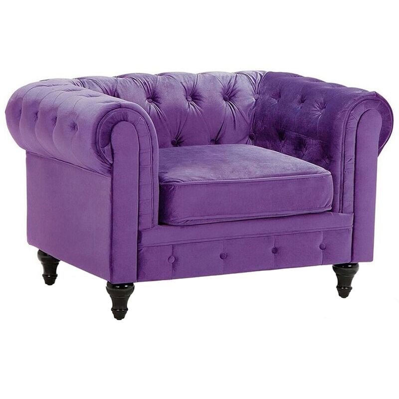 

Sillón de terciopelo violeta CHESTERFIELD