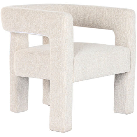 Butaca Madera Poliester 67X61,5X67,5 Bucle Blanco