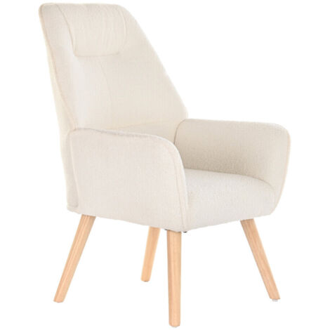 Butaca Poliester Madera 65X75X96 Crema