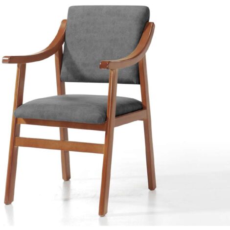 Butaca/Sillón Marlen tapizada en tela antimanchas gris. 51cm(ancho) 88cm(altura) 52cm(fondo)