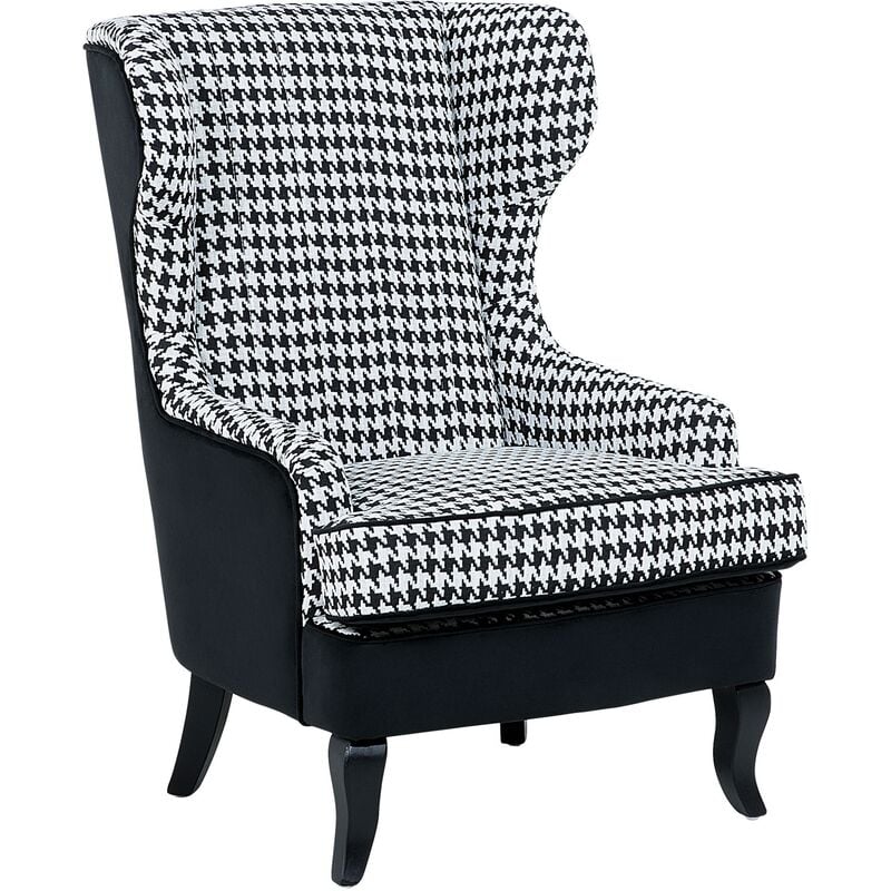 

Sillón tapizado negro/blanco MOLDE