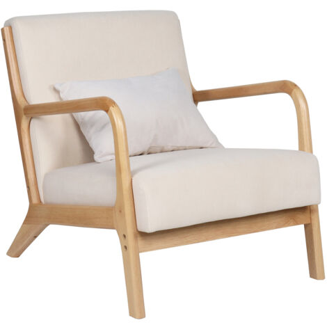 Butaca Tokio Microfibra Beige / Madera OK1036