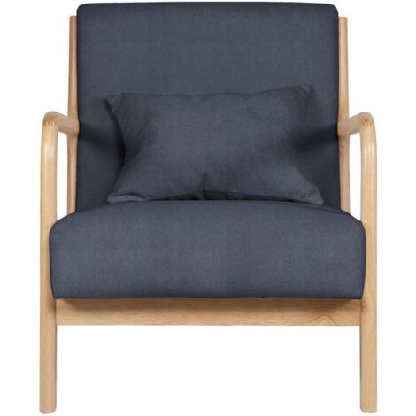 Butaca Tokio microfibra gris/madera 65 cm(ancho) 83 cm(altura) 72 cm(fondo)