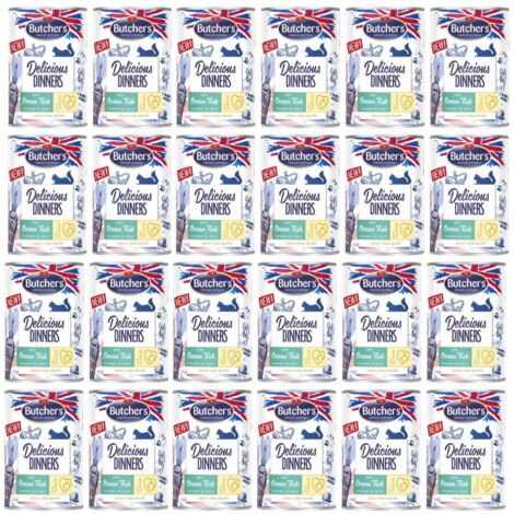 BUTCHER'S Delicious dinners Chunks mit Seefisch in Gelee - Katzenfutter nass - 24x400g