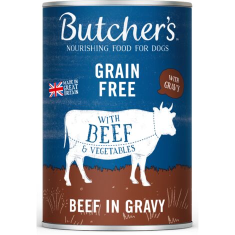 Butcher's Original Beef in Gravy, cibo per cani, con manzo e verdure, pezzi in salsa, 400 g
