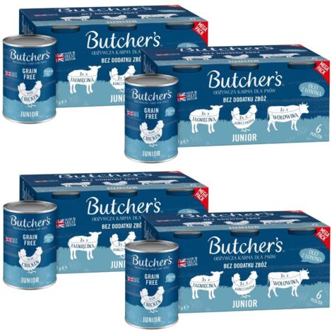 BUTCHER'S Original Junior Mega pack mix Morceaux en gelée - nourriture humide pour chien - 24x400g (4x(6x400g))
