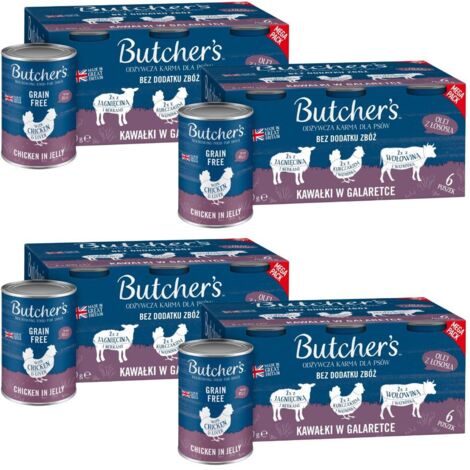 BUTCHER'S Original Mega pack mix trozos en gelatina - comida húmeda para perros - 24x400g (4x(6x400g))