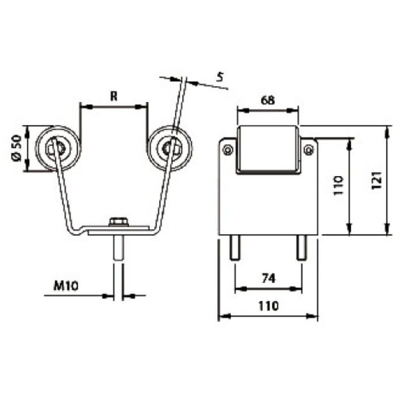 Comunello - Butée réglable à fixer pour coulissants r 53-76 - communello