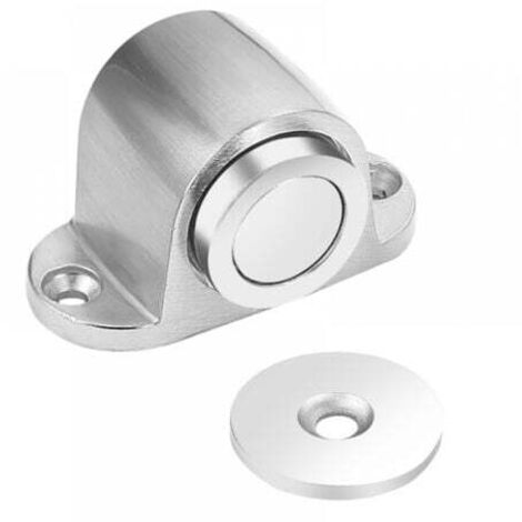 Butée à ressort + aimant pour porte lourde Argent, aspiration au sol sans perforation, aimant puissant, butée de porte anti-collision derrière la porte
