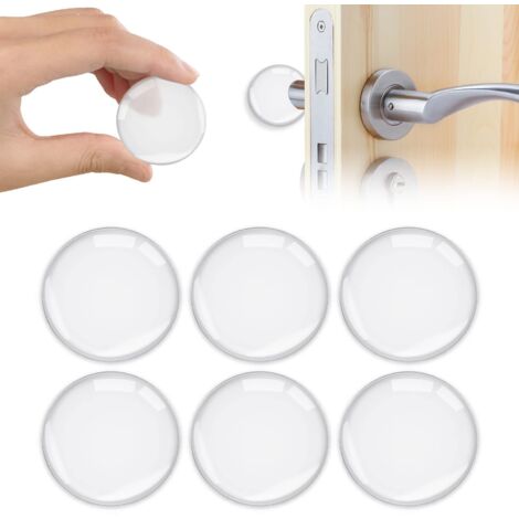 Butée de Poignée de Porte Murale,6PCS Butée de Porte Adhésive Transparentes Butoirs de Porte en Silicone avec Puissant Stop Porte pour Portes De Placard, Cuisine,Salle De Bain,Bureau