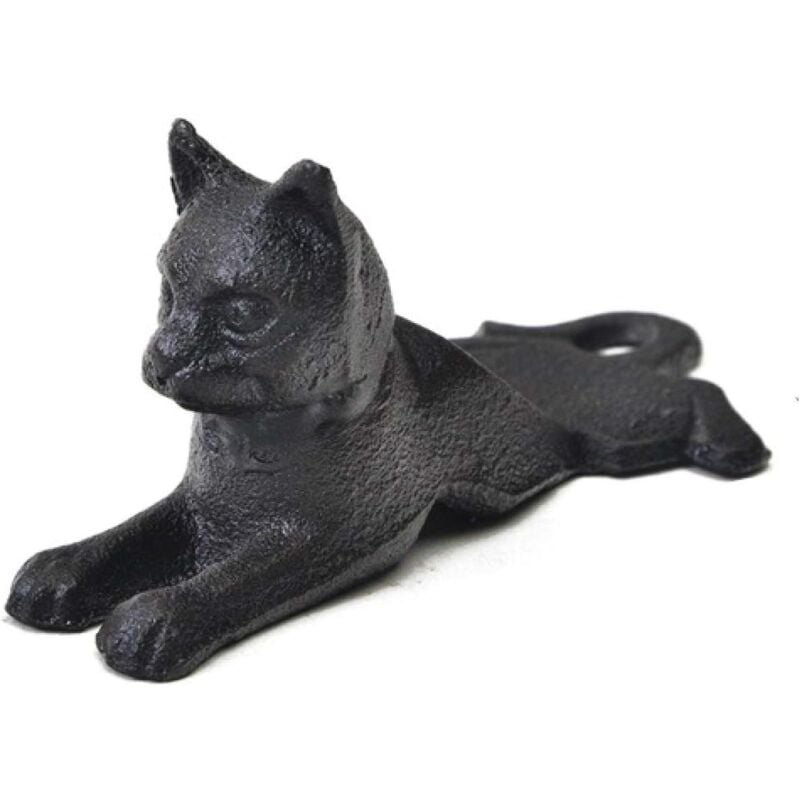 Butée De Porte 15,5x7,5 Cm Noir - Personnalité Créative Arrêt De Porte Décoration Maison En Fonte Coupe-Vent Sans Poinçon