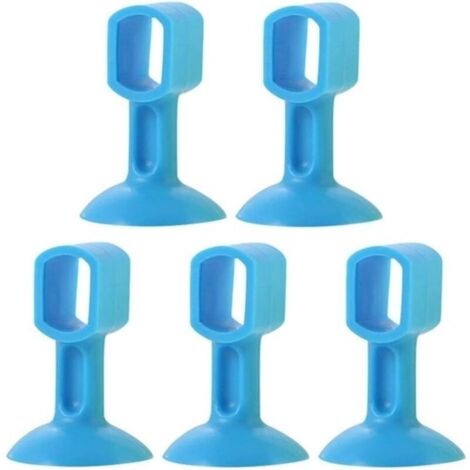 Butée De Porte 5 Pièces Butée De Porte, Protecteur en Silicone Résistant Aux Chocs, Ventouse Butée Murale Salle De Bain Boor Aspiration De Porte Anti-Collision (Couleur: Bleu)