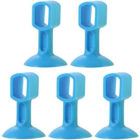 Butée De Porte 5 Pièces Butée De Porte, Protecteur en Silicone Résistant Aux Chocs, Ventouse Butée Murale Salle De Bain Boor Aspiration De Porte Anti-Collision (Couleur: Bleu)