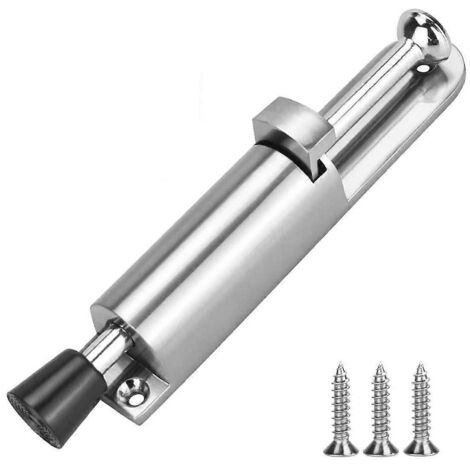 Butée de porte à ressort robuste, butée de porte en métal, butée de porte à ressort en alliage de zinc pour intérieur et extérieur, pédale, argent brossé