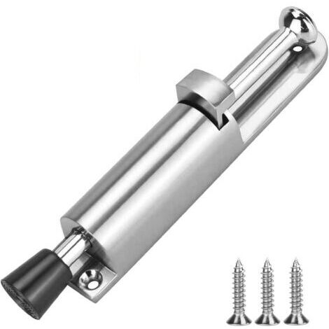 Butée de porte à ressort robuste Butée de porte en métal Butée de porte à ressort en alliage de zinc pour pédale intérieure et extérieure Argent brossé