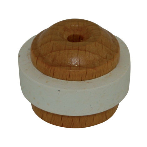 Butée de porte à visser bois verni/blanc diamètre 35mm hauteur 25mm