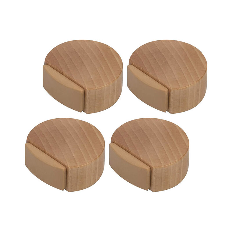 Csparkv - Butée de Porte Adhesive - Arrêt de Porte en Bois pour Sol et Parquet - Stop Porte Adhésif - Butoir de Porte Discret et élégant - Lot de 4