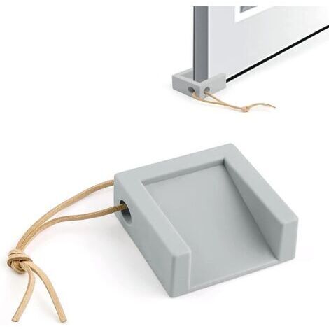 Butée de porte antidérapante grise - Absorbe les chocs, protège les murs - Compatible tous types de sols (carrelage, parquet, moquette) - Lot de