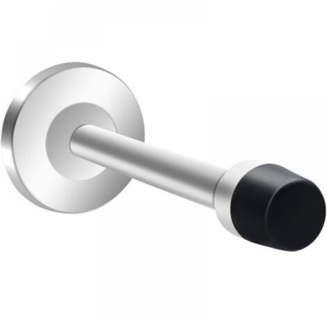 Butée de porte, butée de porte longue, butée de porte insonorisée en acier inoxydable 304, butée de porte brossée, butée de porte pour maison, bureau, garage - 12 cm - argent [1 pièces]