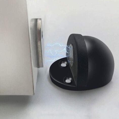 Butée de porte, butée de porte magnétique, en acier inoxydable, butée de porte sur pied, à utiliser au bas d'une porte, noir.