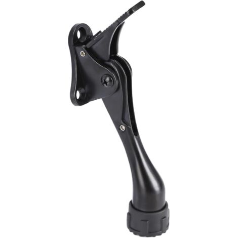Butée de porte de 10 cm (4 pouces), réglable en hauteur d'une seule main, en alliage d'aluminium, avec  embout en caoutchouc, noir.