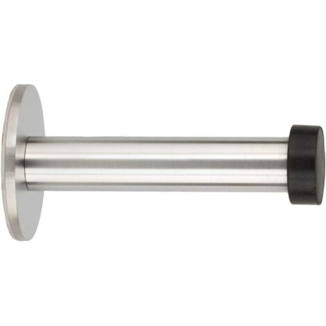 Butée de porte en acier inoxydable sans perçage, de 95 mm de longueur, avec embout souple en silicone anti-collision