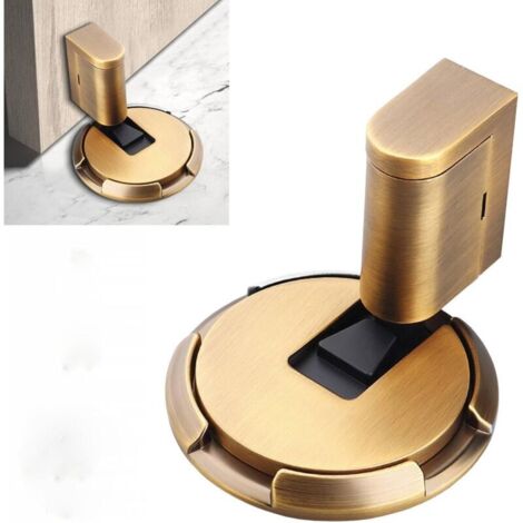 Butée de porte magnétique, butée de porte réglable et robuste sans perçage for le bas de la porte, butée de porte magnétique adhésive à ventouse, protection murale for bureau, maison, garage
