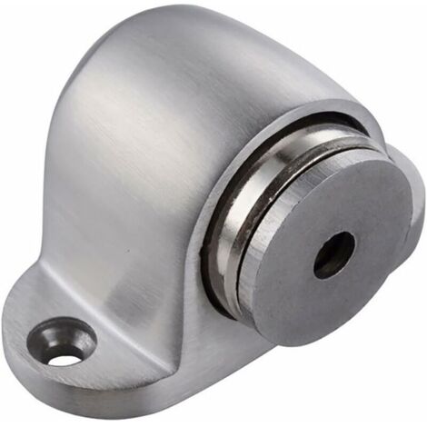 Butée de Porte Magnétique Montée au Sol en Métal Brossé 53x32x30mm
