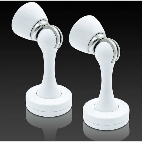 Butée de porte magnétique, paquet de 2 butées de porte magnétiques en nickel brossé blanc butées de porte magnétiques attrape le sol