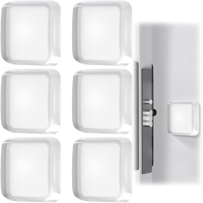 Butée de Porte Murale, Transparent Butoir de Porte, 6 Pièces Silicone Tampon Porte, Adhésives, Réutilisable, 42mm, Arrêts De Portes,pour Portes De