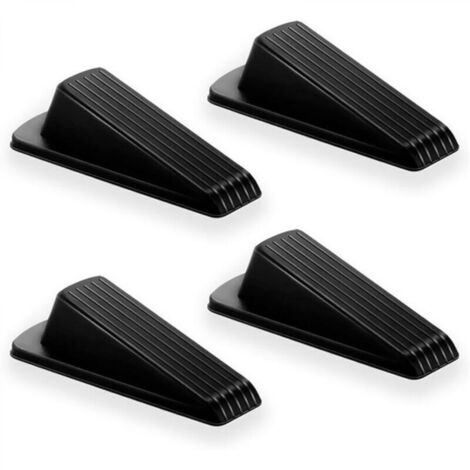 Butée de porte noire, 12,25,53,5 cm, 4 butées de porte en caoutchouc, anti-collision et réduction du bruit.