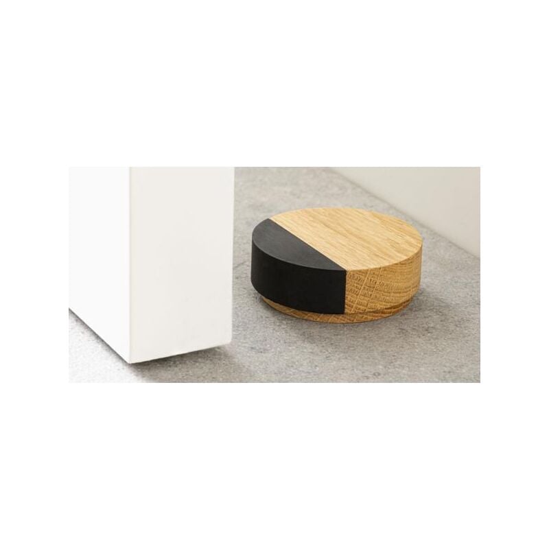 Viefe - Butée de porte puk - talla frêne laqué noir brossé