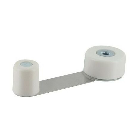 Butée de porte rotative en métal blanc – Fixation adhésive ou vis – Dimensions 24x34x101mm – Indice de protection IP20 – Inofix