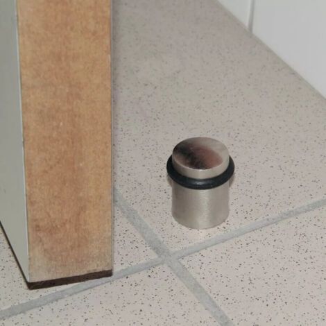 Butée De Porte Zamak Nickelé Mat, Fixation Sol - Cadap