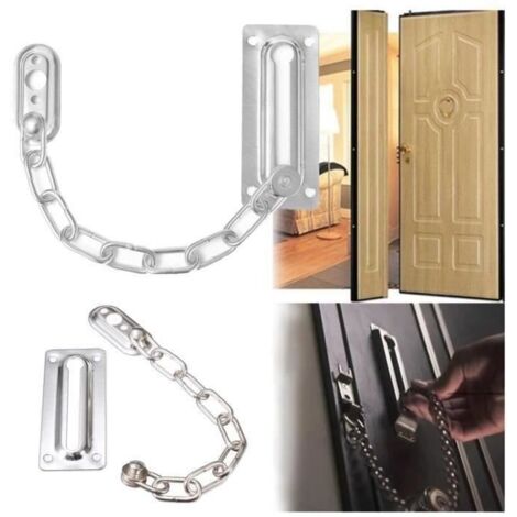 Butée de porte - ZJCHAO - Chaîne de sécurité - Verrou antivol - Serrure de maison-AquaForge