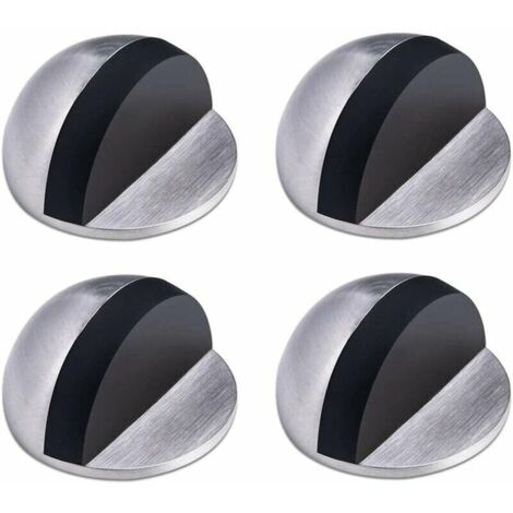 Butée de Porte,Arret de Porte en Acier Inoxydable,Butée de Porte Adhesive,Butoir Porte au Sol,Butée de Porte en Caoutchouc ,Demi Lune Bloc Porte, pour la Maison et le Bureau,4 Pièces
