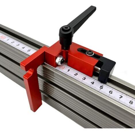 Butée de rail de guidage type 75, butée de rail d'onglet type 75,limiteur de menuiserie, outils à main, localisateur de goulotte en alliage d'aluminium(type 75)