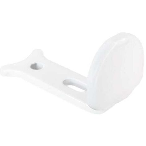 Butée d’espagnolette blanche – Aluminium et composite – Avec protection caoutchouc – Pour volet battant – Fixation tringle – Résistante et anti-choc