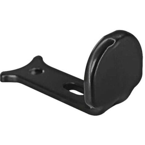 Butée d’espagnolette noire – Aluminium et composite – Avec protection caoutchouc – Pour volet battant – Fixation tringle – Résistante et anti-choc