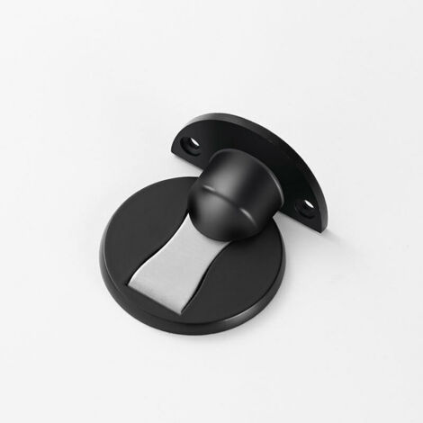 Butée Porte Magnétique, Butée Porte Support Loquet Butoir Porte Métal, 304 Acier Inoxydable Résistant（1pcs，Noir）