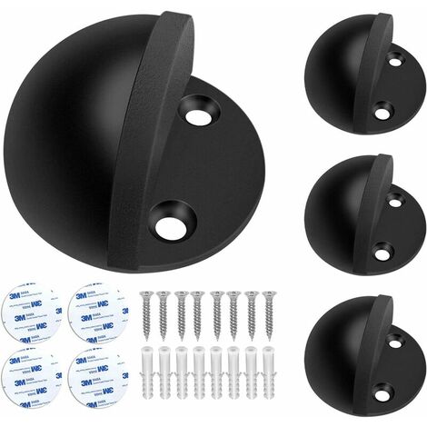 Butées de porte au sol Butées de porte commerciales modernes noires Montage au sol sans perçage Butées de porte auto-adhésives Butées de porte en caoutchouc en acier inoxydable Butées de porte extérie