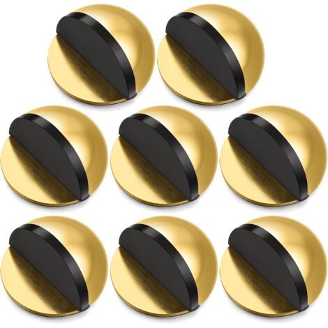Butées de porte autocollantes (lot de 8), butées de porte de sol et protections murales en acier inoxydable, butées de porte de sol semi-dôme, adaptées aux salons, chambres, salles de bains et bureaux