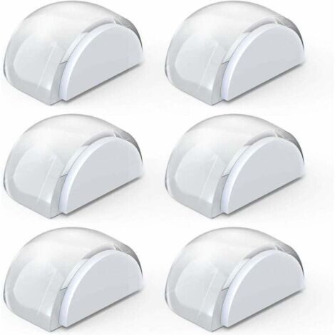 Butées de Porte Transparentes Adhésives Protection Sol Parquet Murs 6 Pièces Demi-Carré