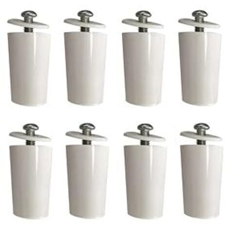 Butées de volet roulant blanc 40 mm - Protection pour volets roulants - Comprend vis et rondelles (8 unités)