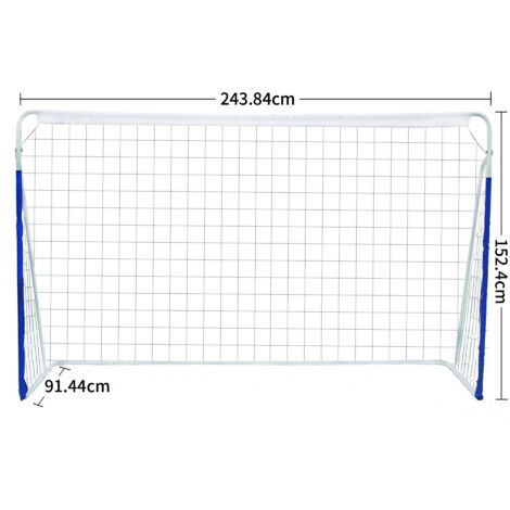 Butin de football mesurant 243,84 cm x 152,4 cm x 91,44 cm,facile à monter,avec filet et sac de transport,adapté aux jeunes/adultes/athlètes (Bleu)